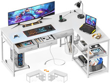 Scrivania bianca con cassetti