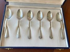 6 CUCCHIAINI  ARGENTO MASSICCIO 800, ANNI '70 IN SCATOLA ORIGINALE 