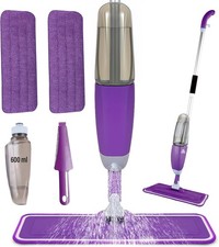 Mocio Lavapavimenti a Spruzzo - Spray Flat Mop con 2 Ricambio Mop Copri (Viola)
