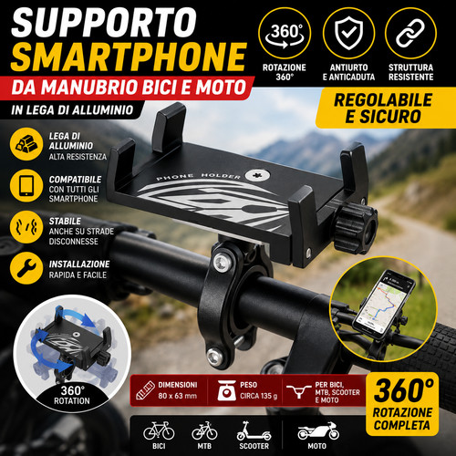 Supporto smartphone bici moto - supporto,