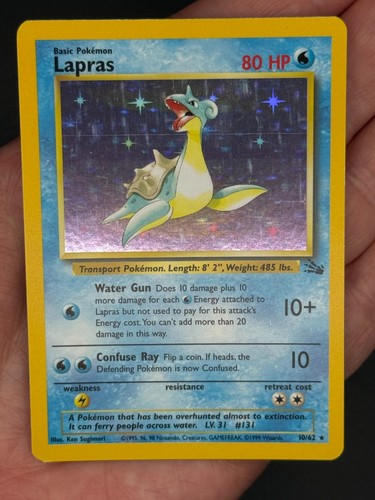 Carta pokémon lapras fossil - carta,