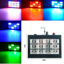 Lampada Faretto Faro Luce 12 LED Stroboscopica RGB da Discoteca Disco Strobo