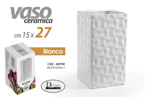 Vaso bianco alto - bianco, ceramica