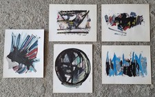 Fausto Ghiglia ( Pinerolo TO  1959 ) Lotto  5 tecniche miste cartoncino cm 28x35