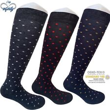 6 Paia Calze Lunghe Uomo a pois disegnate in Caldo Cotone100% Morbide di qualità