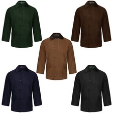 Giacca Cera Classica Country Campeggio Equitazione Caccia Pesca Cappotto Cotone Inglese