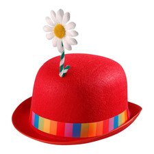BOMBETTA ROSSA CON FIORE CLOWN