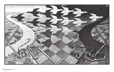 M.C. Poster ESCHER giorno e notte 21,75" x 34" modernismo