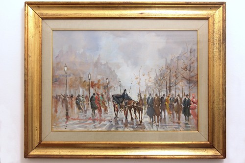Quadro olio tela veduta - quadro,