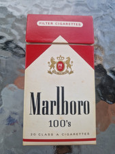 PACCHETTO SIGARETTE VUOTO OLD CIGARETTES PACKET EMPTY- MARLBORO 100'S -SS