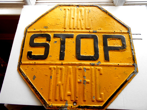 Vintage giallo stop thru - stop,