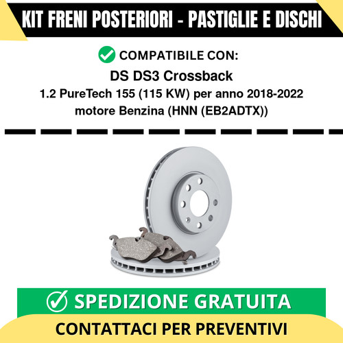 Kit freni posteriori - posteriori, ds3