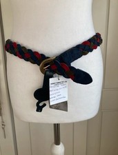 Cintura intrecciata Barbour scamosciata nuova con etichetta Boho Festival anni 70