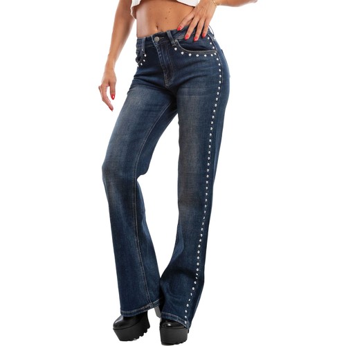 Jeans donna pantaloni borchie - jeans,