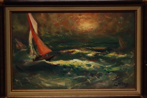 Dipinto olio tavola - olio, su
