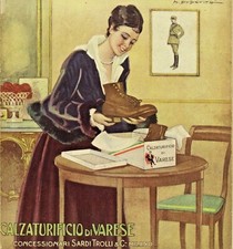 PUBBL. 1916 CALZATURIFICIO DI VARESE SARDI TROLLI MODA DONNA SCARPA DUDOVICH