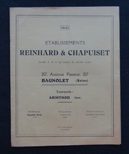 Vecchio catalogo 1931 REINHARD