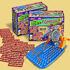 SUPER TOMBOLA AUTOMATICA 48 CARTELLE IN PLASTICA DISTRIBUTORE PALLINE MANUALE