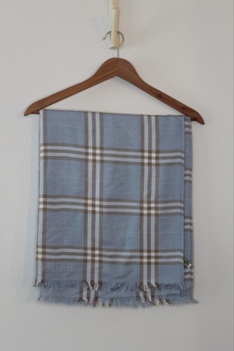 Sciarpa lana burberry blu - lana,