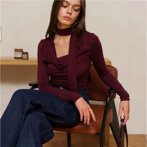 Top con colletto - , antirughe