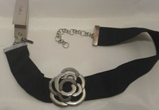 Collana in raso e argento 925