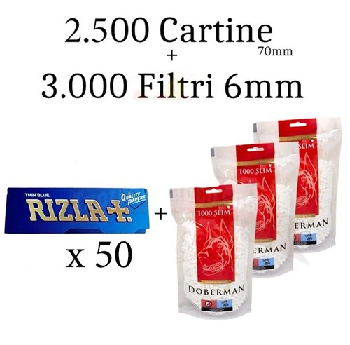 500 cartine rizla blu mm - blu,