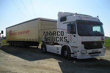 Truck photo Mercedes-Benz Actros 1844 tarpaulin trailer Germany white GRAFE Tran
