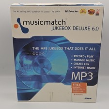 NUOVO MusicMatch Jukebox 6 Deluxe PC CD ordinamento editing tag MP3 musica SIGILLATO