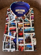 Camicia uomo Claudio Lugli Londra stampa timbro CP8016