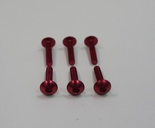 VITI IN ERGAL CARENA TESTA BOMBATA TCBEI M5X25 ROSSE / RED 6 PEZZI