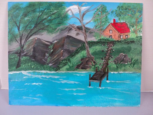 Quadro acrilico 11x14 montagna