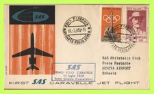 Copertura volo jet SAS Caravelle Italia 1959, Roma a Ginevra