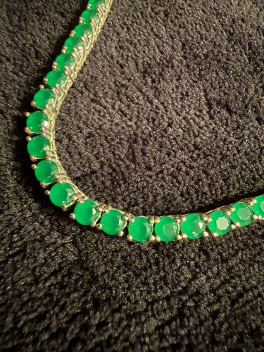 Collana tennis pietra rotonda
