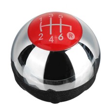 Pomello Leva Cambio Manuale 6 Marce Cromato per Fiat 500 07-24 Lente Rossa FC0W