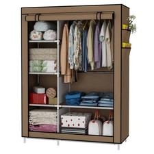 ARMADIO CONTENITORE, 170X110X45Cm, IN TESSUTO, RIPIANI, APPENDIABITI, GUARDAROBA