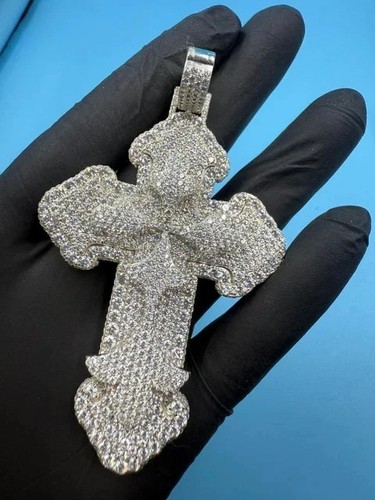 Ciondolo croce uomo moissanite