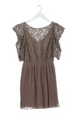 NISAN Abito a maniche lunghe Donna Abito Taglia IT 42 marrone-grigio elegante