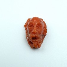 ANTICO CIONDOLO CAMMEO DI CORALLO ANTICO ROSSO SARDEGNA CORALLO SALMONE ORO 