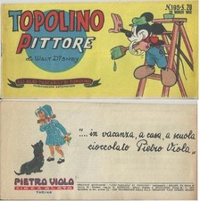 1396.  ALBI TASCABILI DI TOPOLINO N.195 26/03/52 ULTIMO NUMERO “Topolino pittore