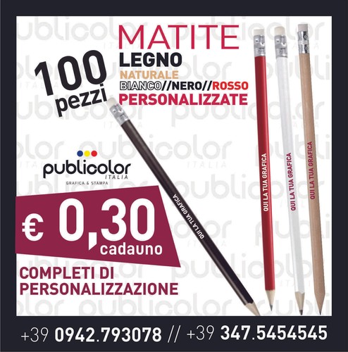 100 matite personalizzate - 100,
