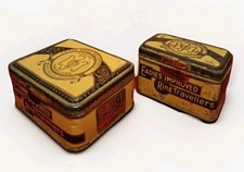 2 Antiche Scatole Vintage In Latta per anelli England Eadie’s Improved anni 30