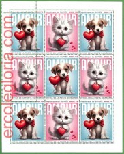 B1750 - GUINEE - ERRORE ERRORE ERRORE ERRORE Foglio francobolli - Cani gatti