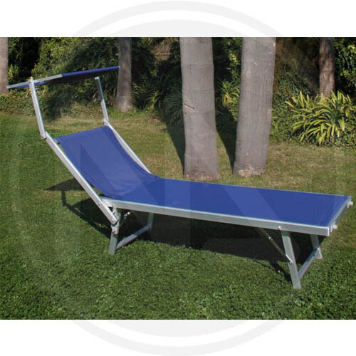 Lettino mare pesante blu con - lettino,