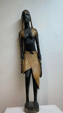 STATUA DONNA MASAI AFRICANA IN EBANO African Ebony Woman Statue Kenya