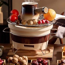 Rete Barbecue Rotonda 24/26CM Acciaio Inox Griglia Campeggio Picnic Pranzo Scaffale_wa