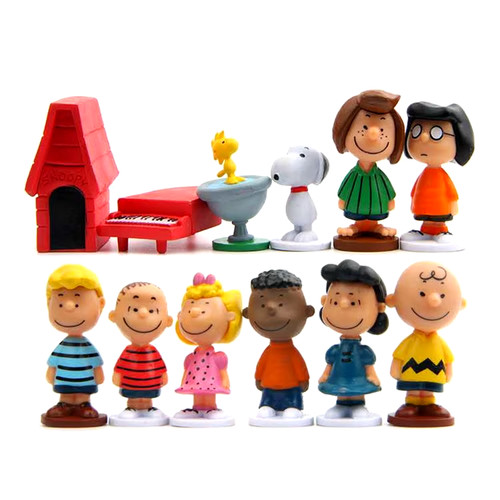 12pcs set peanuts snoopy mini - 12pcs/set,