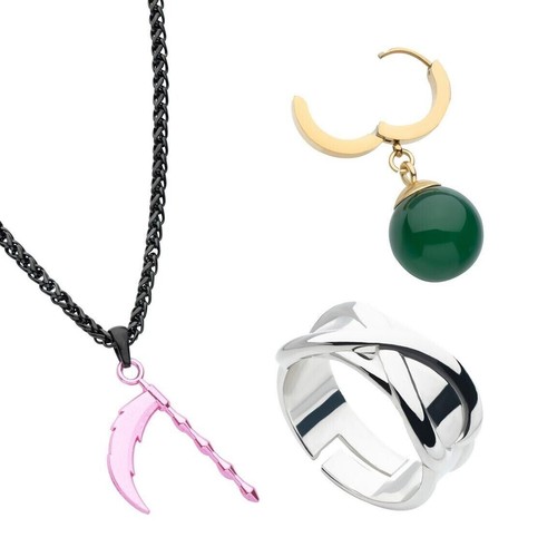 Collana con falce - nera, dragon