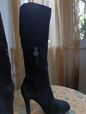 Geox-stivali alti camoscio nero