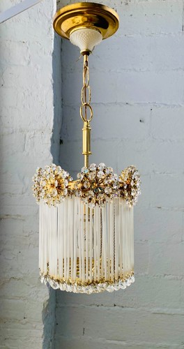 Lampadario antico asta vetro - , a