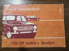 Uso E Manutenzione Fiat 124 Berlina E Familiare Italiano 1973